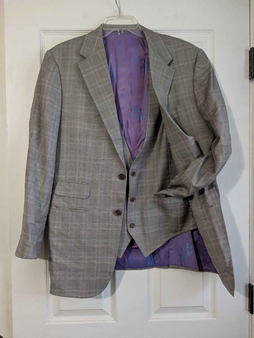 Astor & Black For Johnny Giavotella Grey Suit Jacket With Vest Size 36